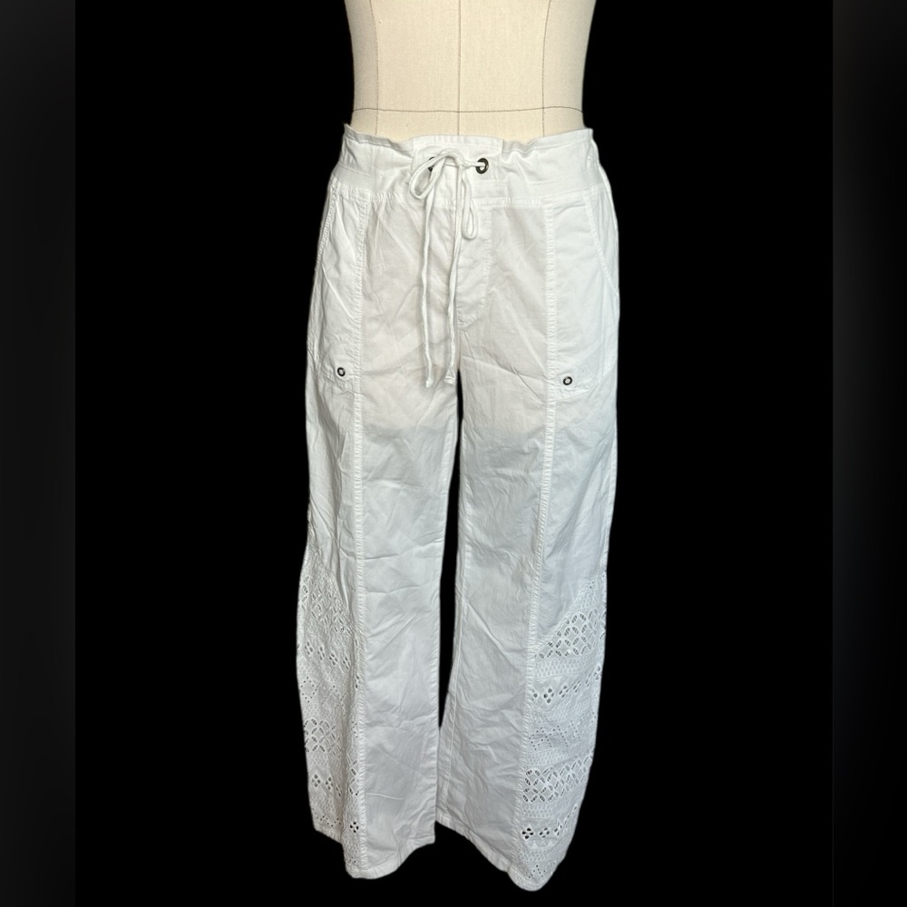 XCVI wide leg embroidered eyelet pants